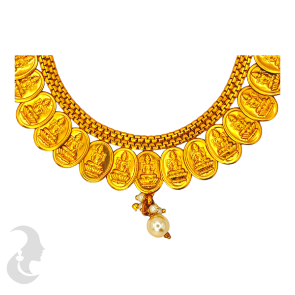 Lakshmi Coin Necklace- Studs, Product Code: V-1003 - Image 2