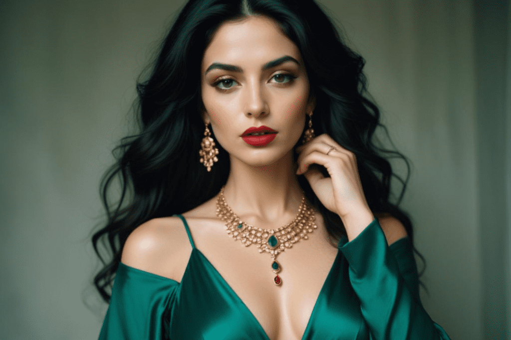 beautiful model wearing jewelry