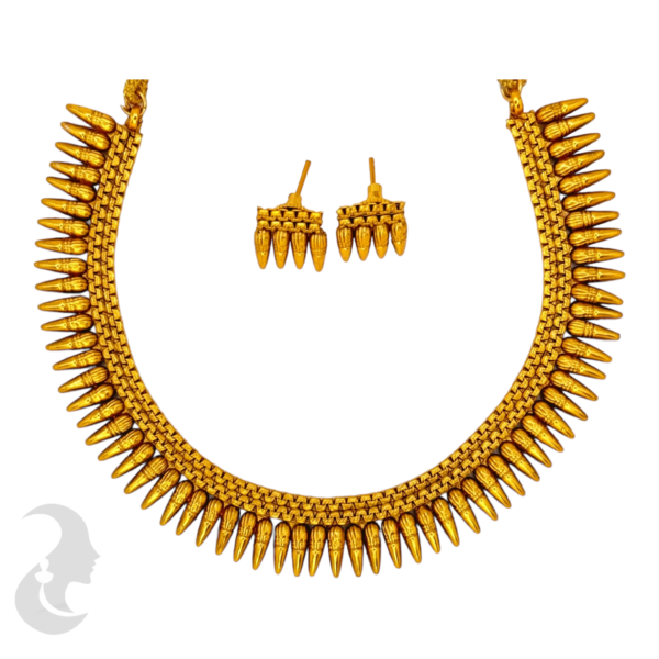 Mulla Mottu Gold Necklace-Studs, Product Code: V-1010