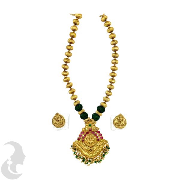 Lakshmi Design- Beads Necklace-Ruby Color Stones - Studs, Product Code: V-2015