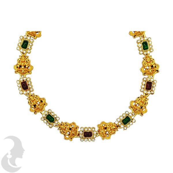 Lakshmi Design- AD Necklace Set- Ruby & Green Color Stones - Studs, Product Code: V-2020 - Image 2