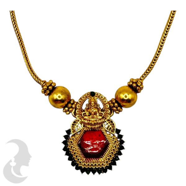 Lakshmi Design Palakka Pendant Ruby Enamel- Studs, Product Code: V-2061 - Image 2