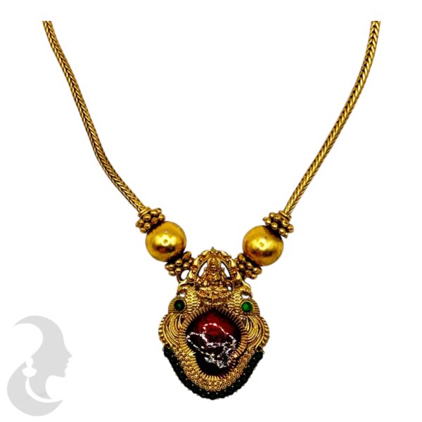 Lakshmi Design Palakka Pendant Ruby Enamel- Studs, Product Code: V-2062 - Image 2