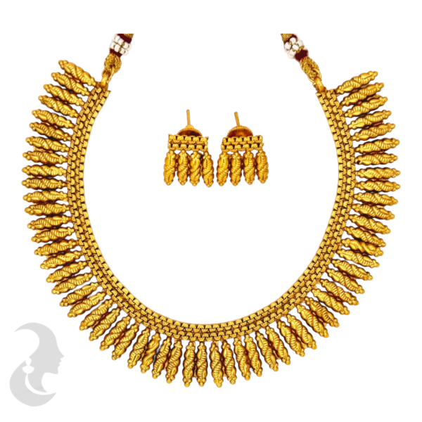 Mulla Mottu Gold Necklace -Studs, Product Code: V-1012