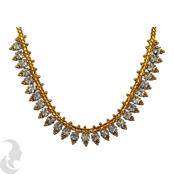 Micro Plated Necklace Set - Stones- Studs, Product Code: V-2092 - Image 2