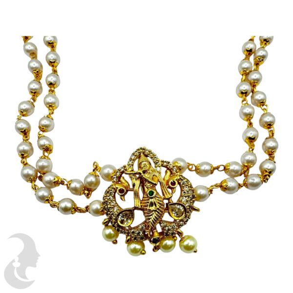 Krishna Pearl Choker- AD Stone-Studs, Product Code: V-2111 - Image 2