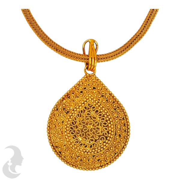 Gold Necklace - Gopi Pendant- Gopi Studs, Product Code: V-1087 - Image 2