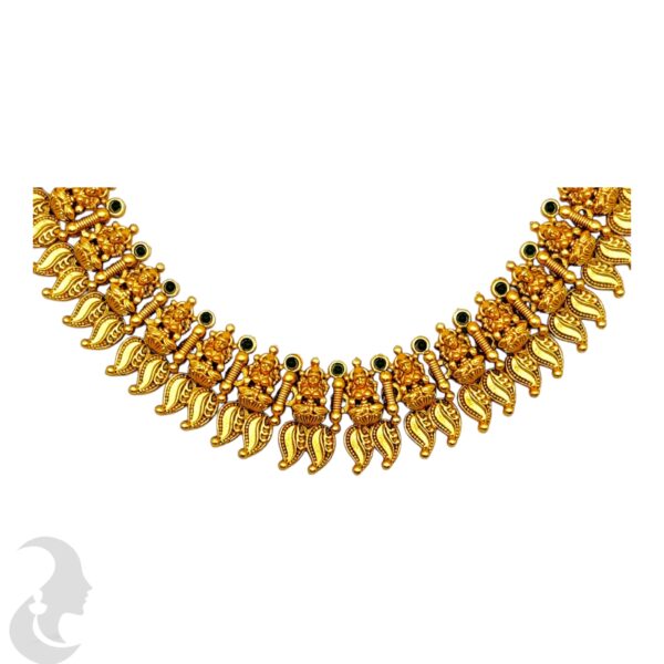 Lakshmi Necklace Green Stones- Studs, Product Code: V-2138 - Image 2