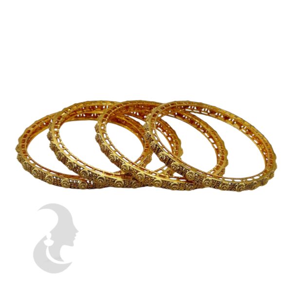 Gold Bangles- 4 Bangle Set, Product Code: V-2181