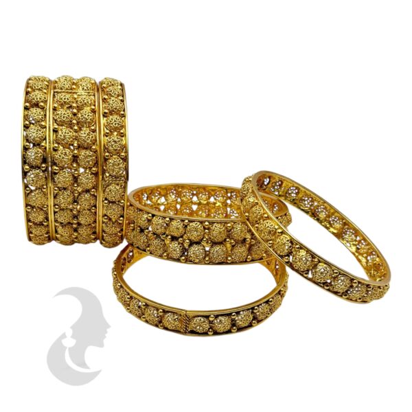 Premium Gold Bangles- 6 Bangle Set, Product Code: V-2184