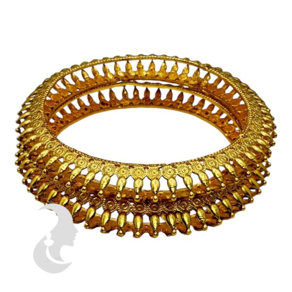 Gold Bangles- 2 Bangle Set, Product Code: V-2191