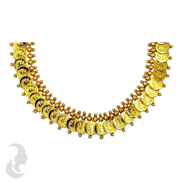 Short Necklace- Lakshmi Coin - Lakshmi Coin Studs, Product Code: V-1112 - Image 2