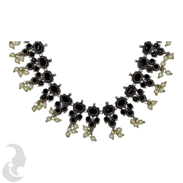 Black Silver- Black Stones- Studs, Product Code: V-1315 - Image 2