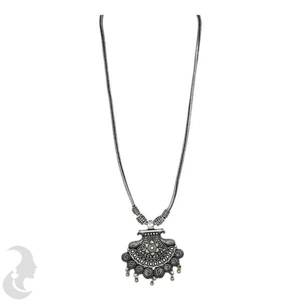 Black Silver Pendant Necklace, Product Code: V-1327