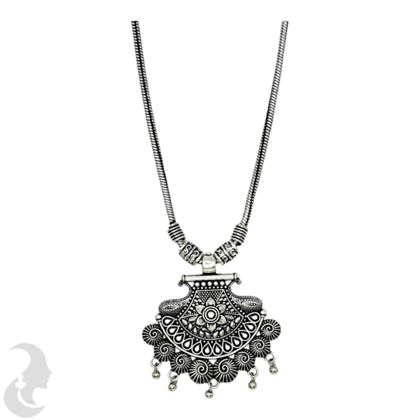 Black Silver Pendant Necklace, Product Code: V-1327 - Image 2