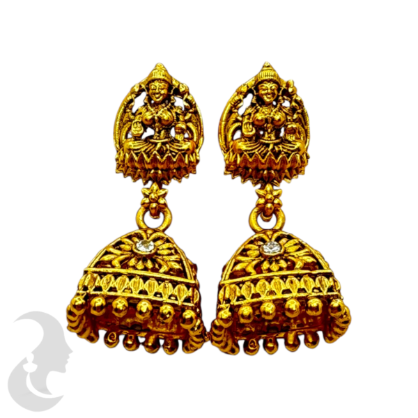 Fashion Jhumka- Ruby Color & Plain Stones- Lakshmi Design, Product Code: V-1350