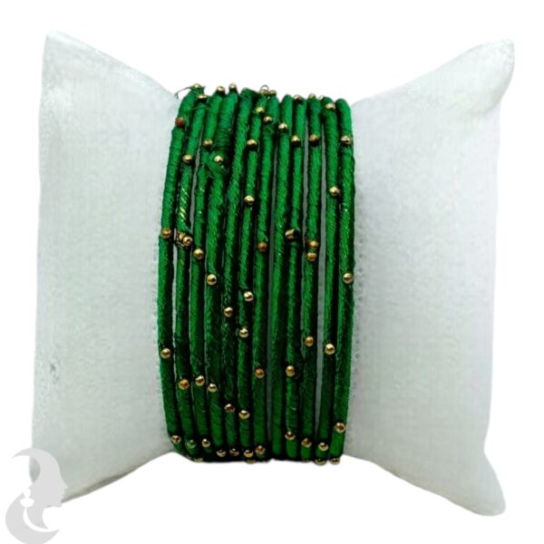 Fashion Bangles- Green Color Thread- 12 Set, Product Code: V-1927