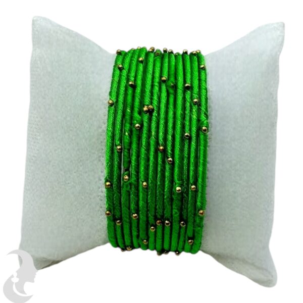 Fashion Bangles- Light Green Color Thread- 12 Set, Product Code: V-1928