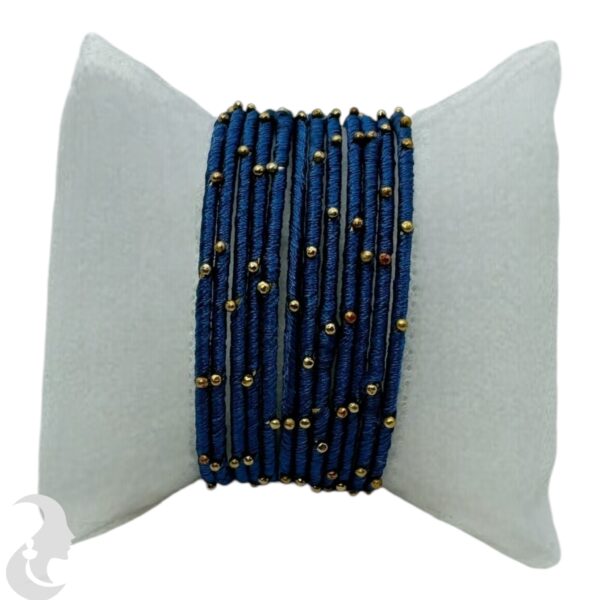 Fashion Bangles- Navy Blue Thread- 12 Set, Product Code: V-1933