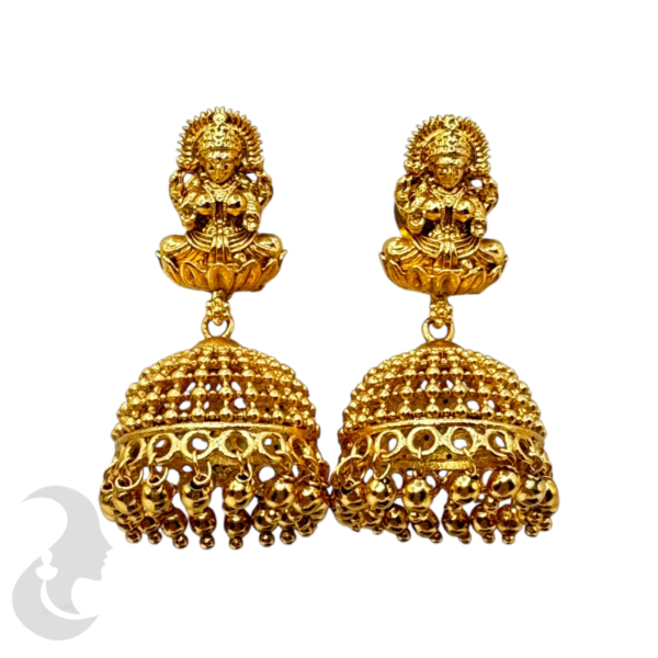 Gold Lakshmi Jhumka, Product Code: V-1066