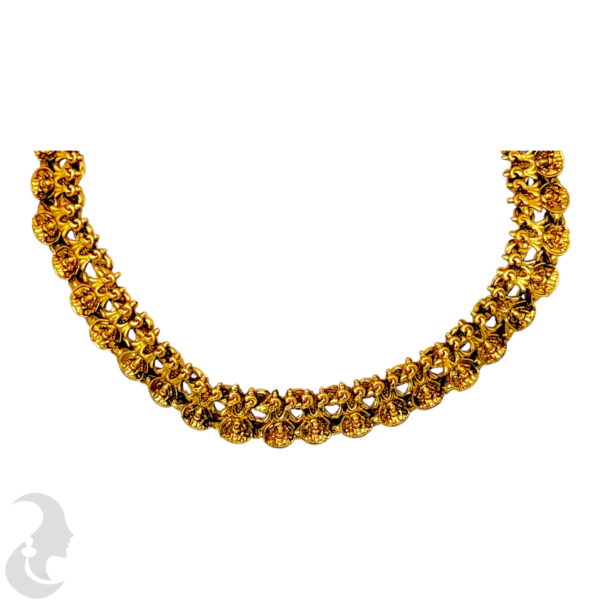 Antique Short Necklace- Lakshmi design- Studs, Product Code: V-1498 - Image 2