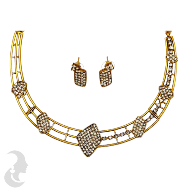 Choker- Unique Design- Plain Stones- Studs, Product Code: V-1533