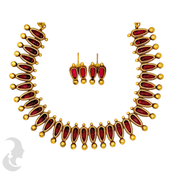 Gopi Design- Ruby Color Stones- Ruby Color Studs, Product Code: V-1545