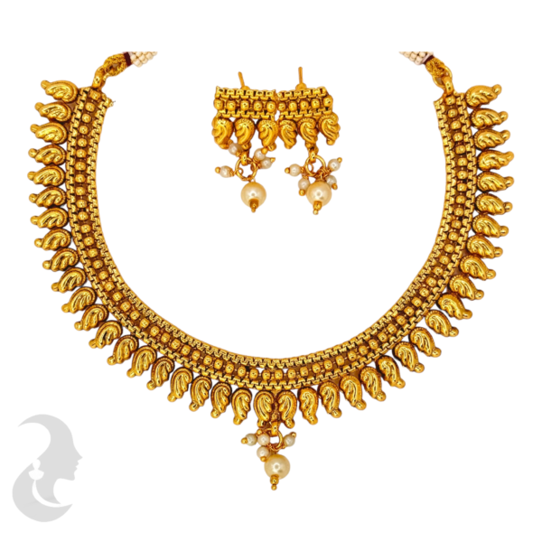 Gold Necklace -Studs, Product Code: V-1009