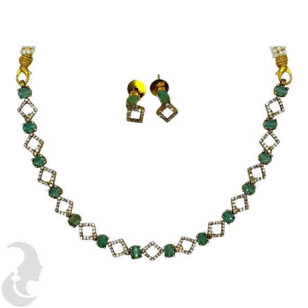 Premium AD- Mint & AD Stones- Studs, Product Code: V-1690