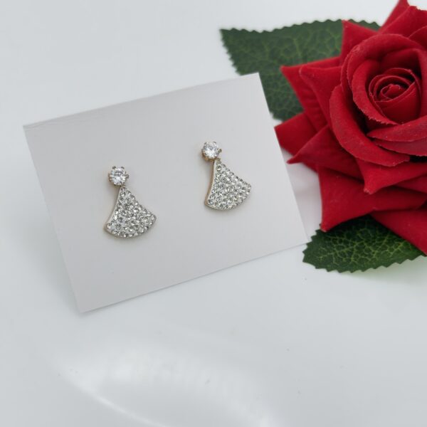 Stainless Steel Rosegold Plated White Bulgari Diva Drop Earring, Product Code: D-5112