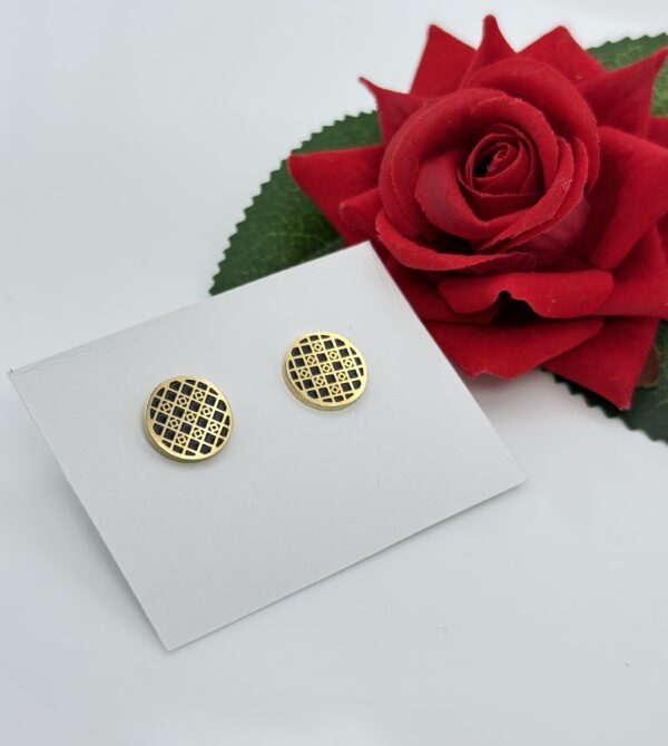 Stainless Steel Rosegold Plated Stud Earring, Product Code: D-5124