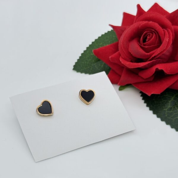 Stainless Steel Rosegold Plated Heart Shaped Earring, Product Code: D-5141