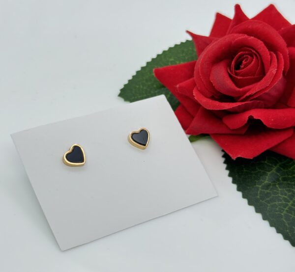 Stainless Steel Rosegold Plated Heart Designed Stud Earring, Product Code: D-5144