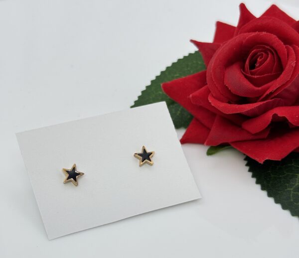 Stainless Steel Rosegold Plated Star Shaped Stud Earring, Product Code: D-5148