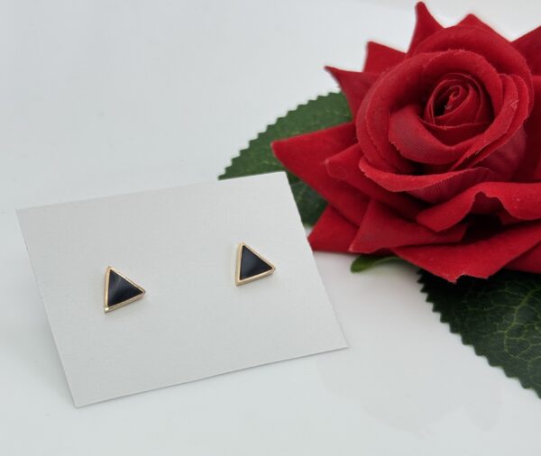 Stainless Steel Rosegold Plated Triangle Shaped Stud Earring, Product Code: D-5149