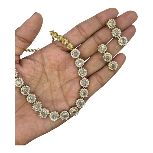 Premium AD Necklace- AD Stones- Studs, Product Code: V-1580 - Image 2