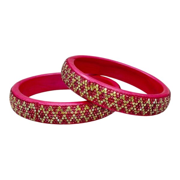 Lac Bangles- Pink Color- 2 Bangles Set, Product Code: V-2507