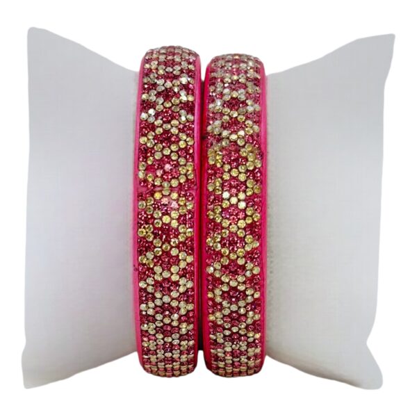 Lac Bangles- Pink Color- 2 Bangles Set, Product Code: V-2507 - Image 2