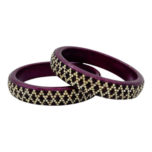 Lac Bangles- Dark Purple Color- 2 Bangles Set, Product Code: V-2508