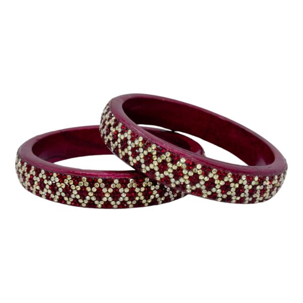 Lac Bangles- Dark Red Color- 2 Bangles Set, Product Code: V-2509