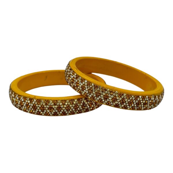 Lac Bangles- Yellow Color- 2 Bangles Set, Product Code: V-2510