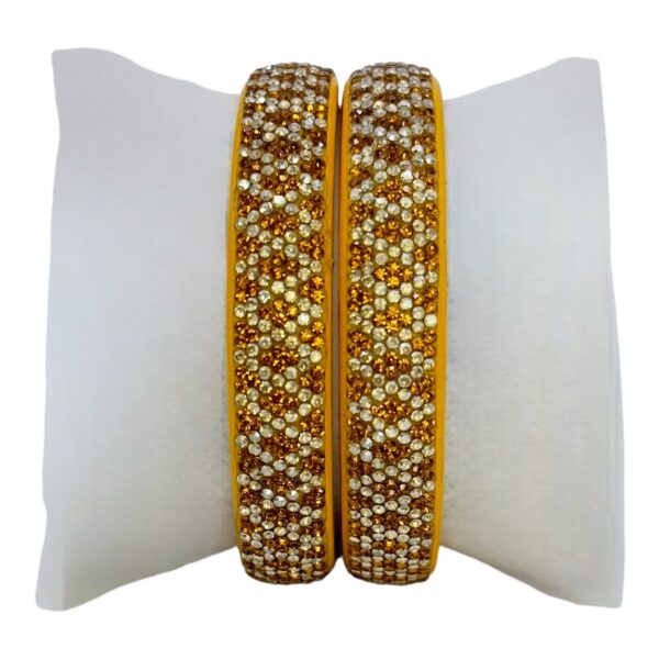 Lac Bangles- Yellow Color- 2 Bangles Set, Product Code: V-2510 - Image 2