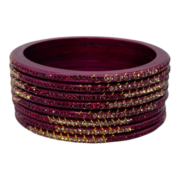 Lac Bangles-  Dark Red Color- 8 Bangles Set, Product Code: V-2512