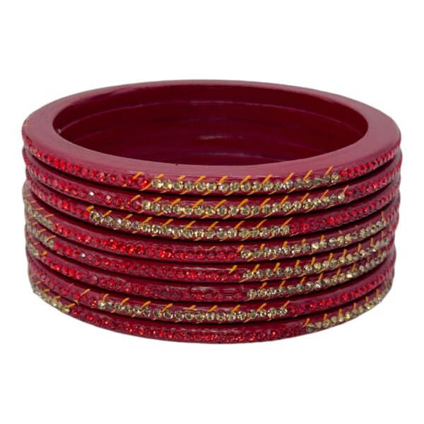 Lac Bangles-  Red Color- 8 Bangles Set, Product Code: V-2514