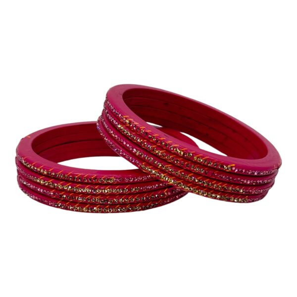 Lac Bangles-  Red Color- 8 Bangles Set, Product Code: V-2514 - Image 2