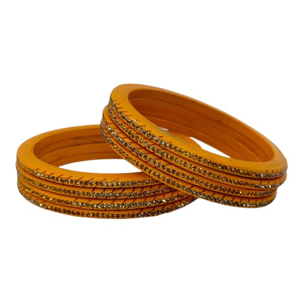 Lac Bangles-  Orange Color- 8 Bangles Set, Product Code: V-2515 - Image 2