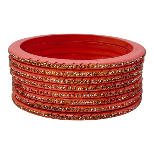 Lac Bangles-  Light Pink Color- 8 Bangles Set, Product Code: V-2517