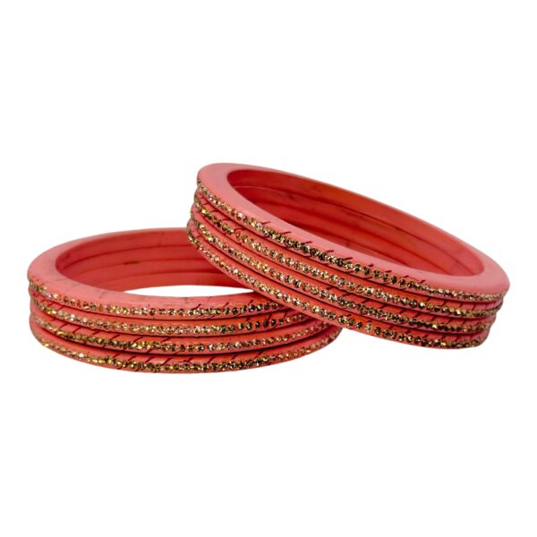 Lac Bangles-  Light Pink Color- 8 Bangles Set, Product Code: V-2517 - Image 2