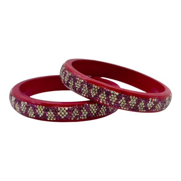 Lac Bangles- Dark Pink Color- 2 Bangles Set, Product Code: V-2520