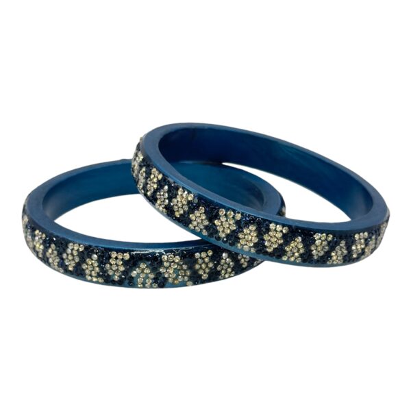 Lac Bangles- Navy Blue Color- 2 Bangles Set, Product Code: V-2526